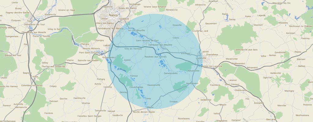 Carte de mon rayon d'action